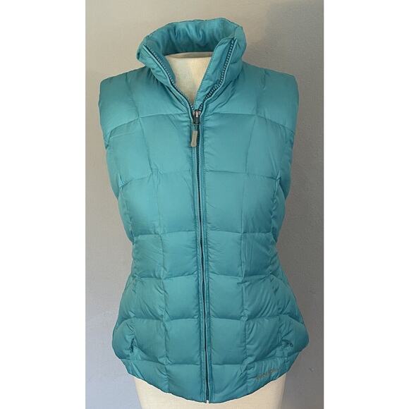 Eddie Bauer Jackets & Blazers - Eddie Bauer Women’s Down Vest Sz XS Turquoise Adjustable Waist Snaps EB650